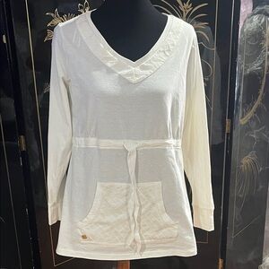 Chic Cream V-Neck Women's Tunic